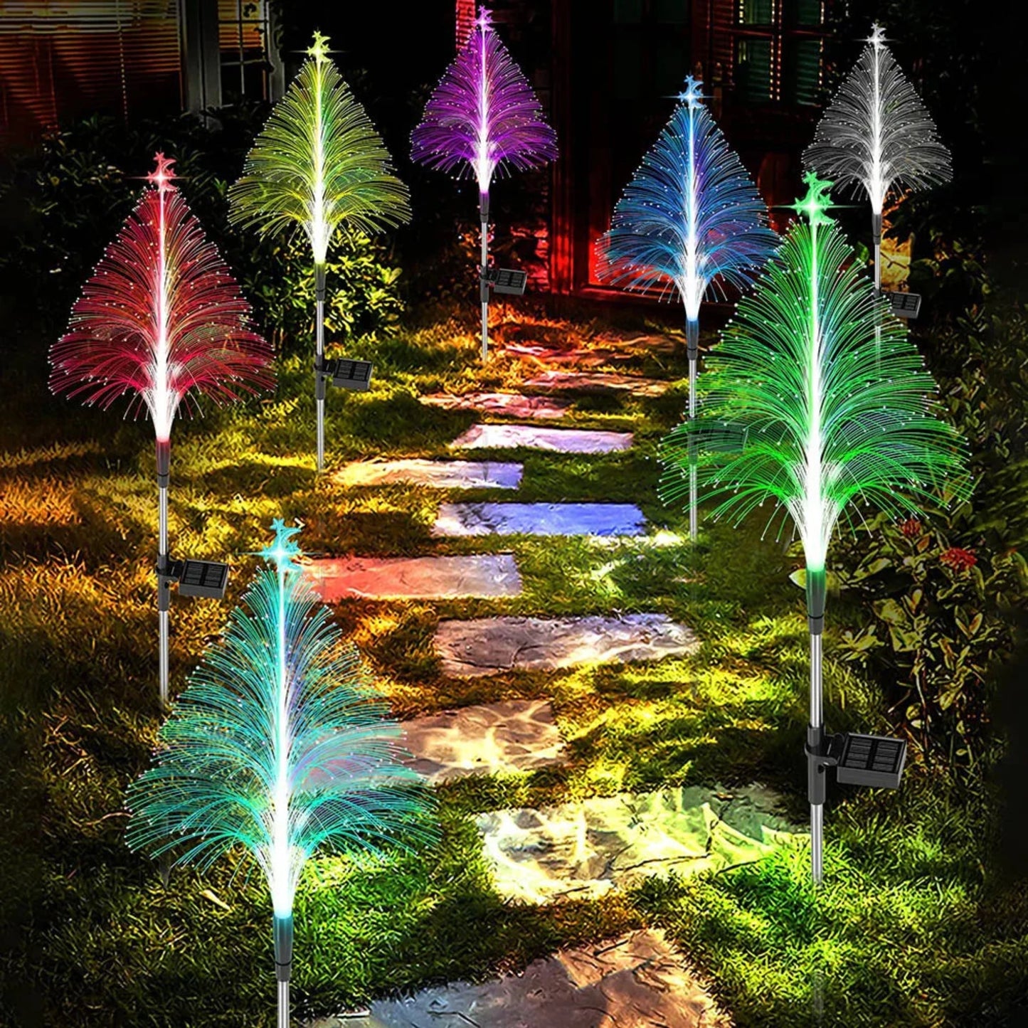 3-Pc. Solar Fiber Optic Light Trees