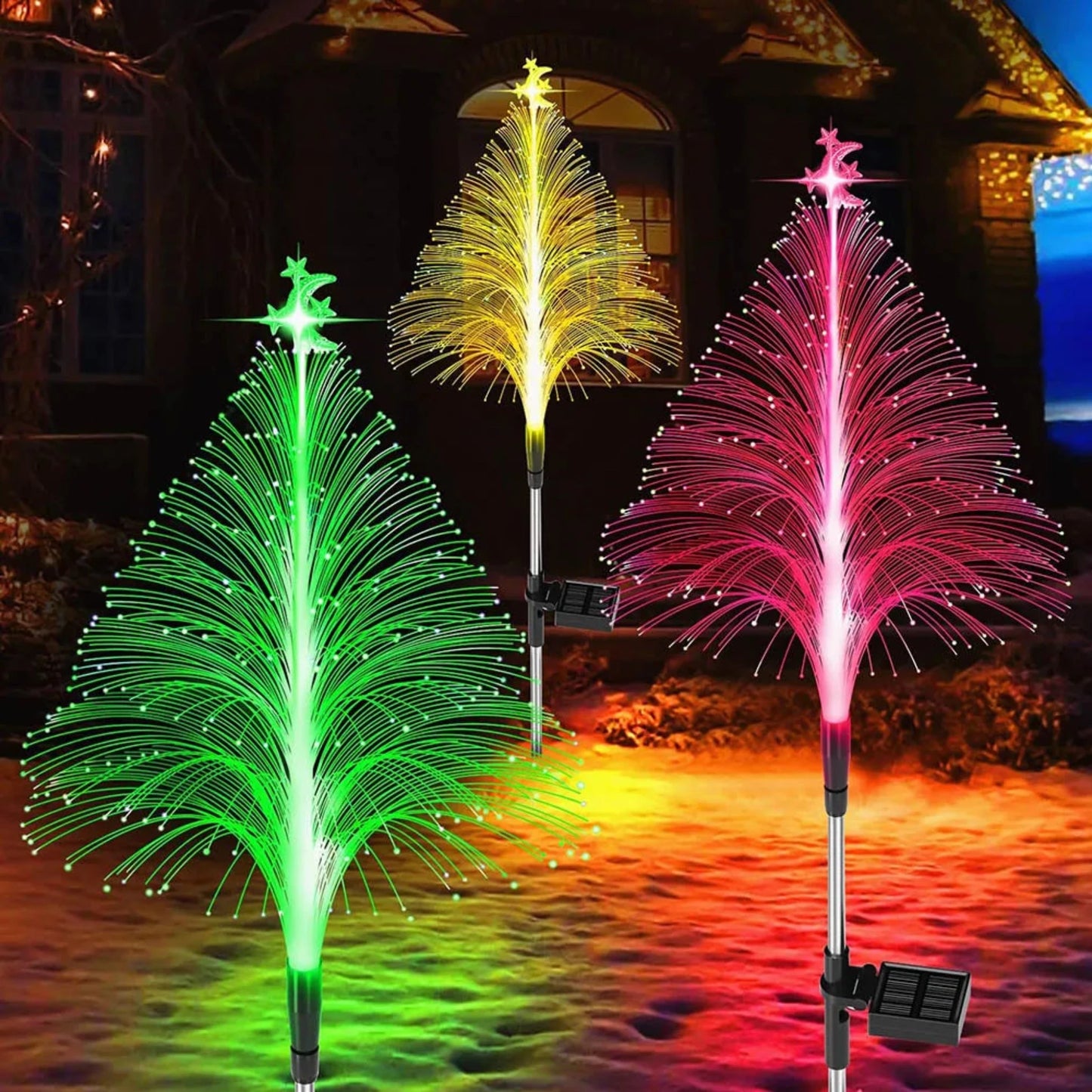 3-Pc. Solar Fiber Optic Light Trees