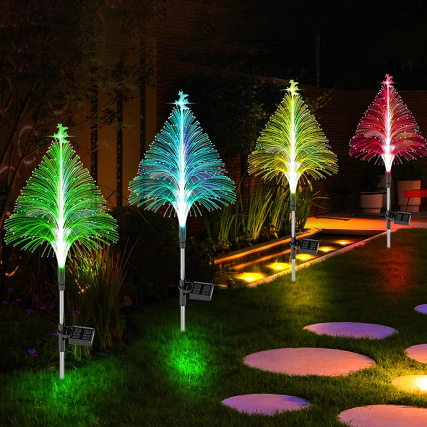 3-Pc. Solar Fiber Optic Light Trees