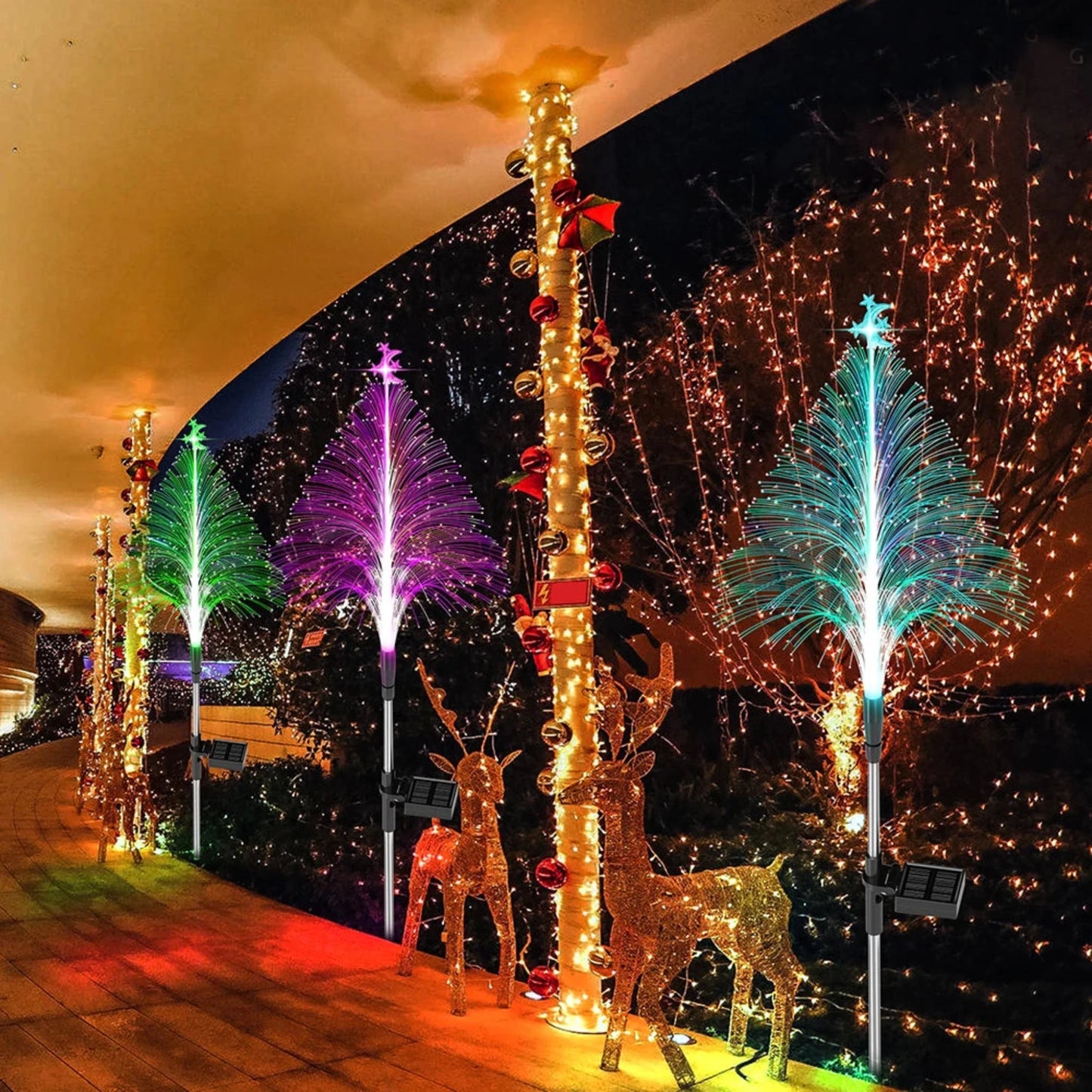 3-Pc. Solar Fiber Optic Light Trees