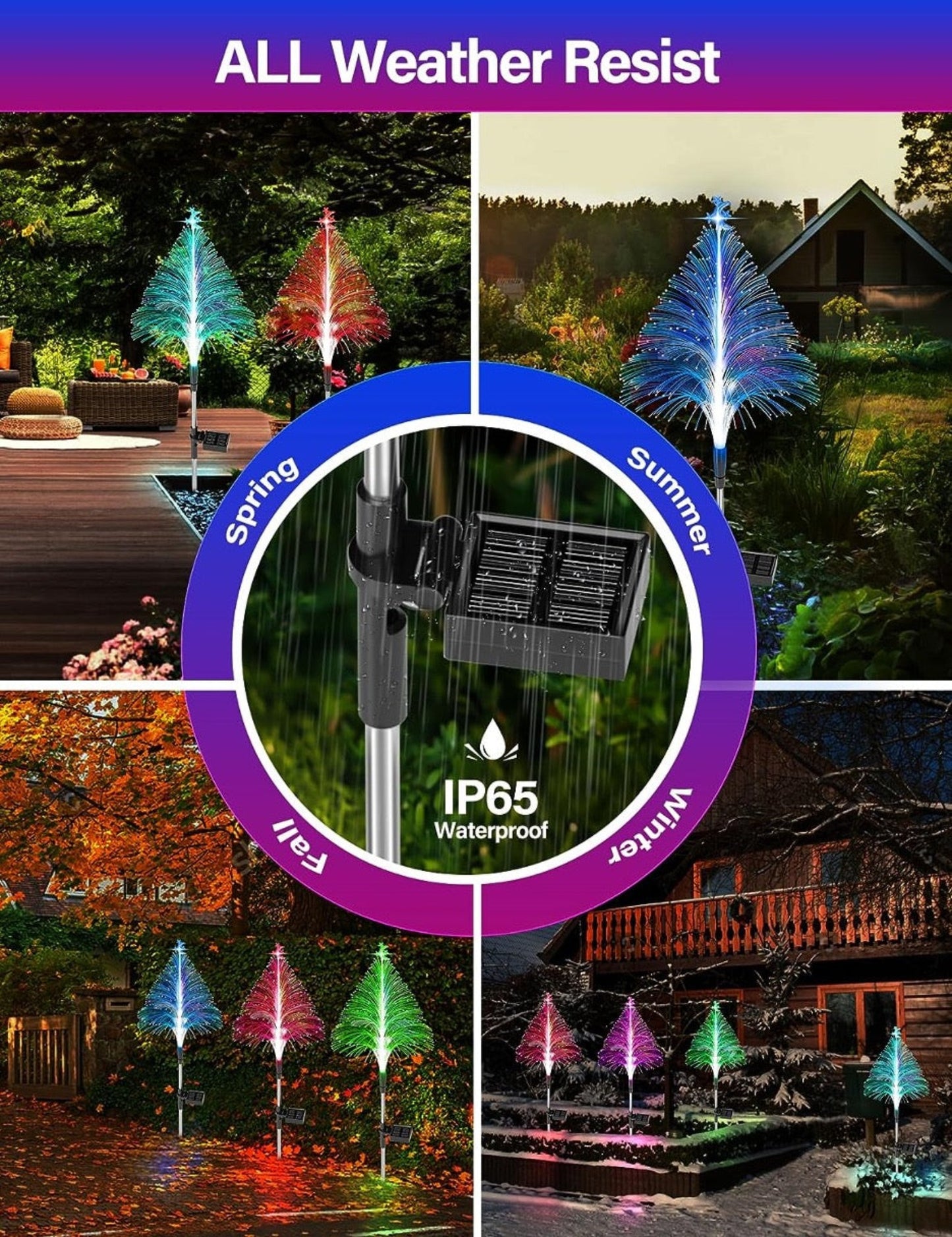 3-Pc. Solar Fiber Optic Light Trees